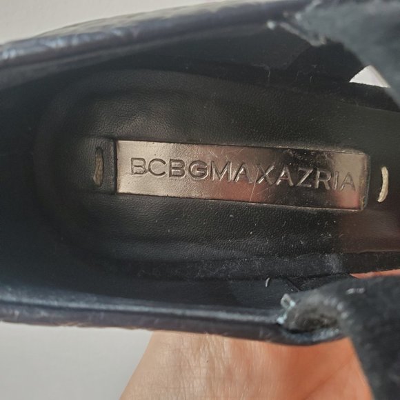 BCBGMaxAzria Black Leather & Suede Heels - Picture 5 of 6